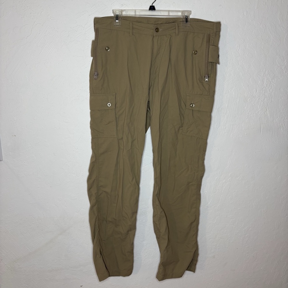 Clothing Arts P^cubed Pick-Pocket Proof Cargo Travel Pants Tan Men's‎ Sz 38x34